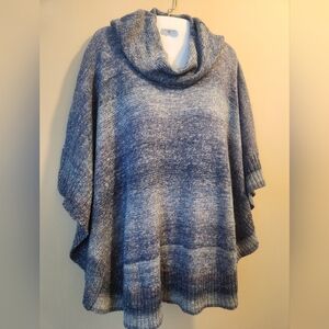 Leo & Nicole Blue Cowl Neck Women's Sweater